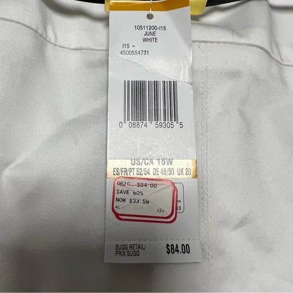 NWT Jones New York Collection Stretch White Pencil Skirt Size 16w - Picture 5 of 10